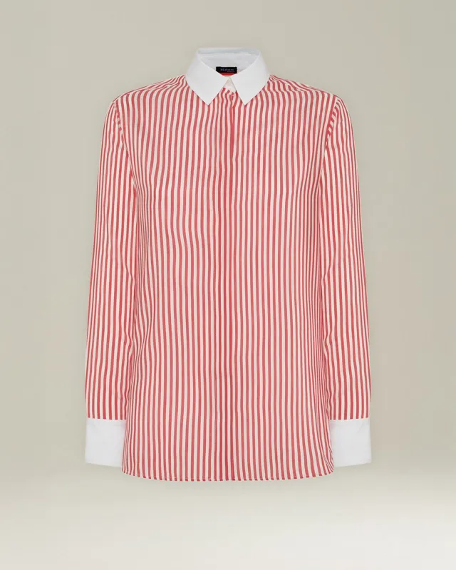 COTTON AND SILK STRIPED SHIRT sold by Kiton