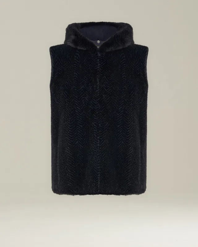 SLEEVELESS MINK JACKET made by Kiton