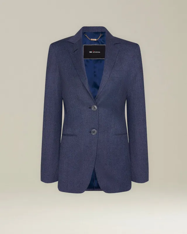 SINGLE-BREASTED WOOL AND CASHMERE BLAZER sold by Kiton