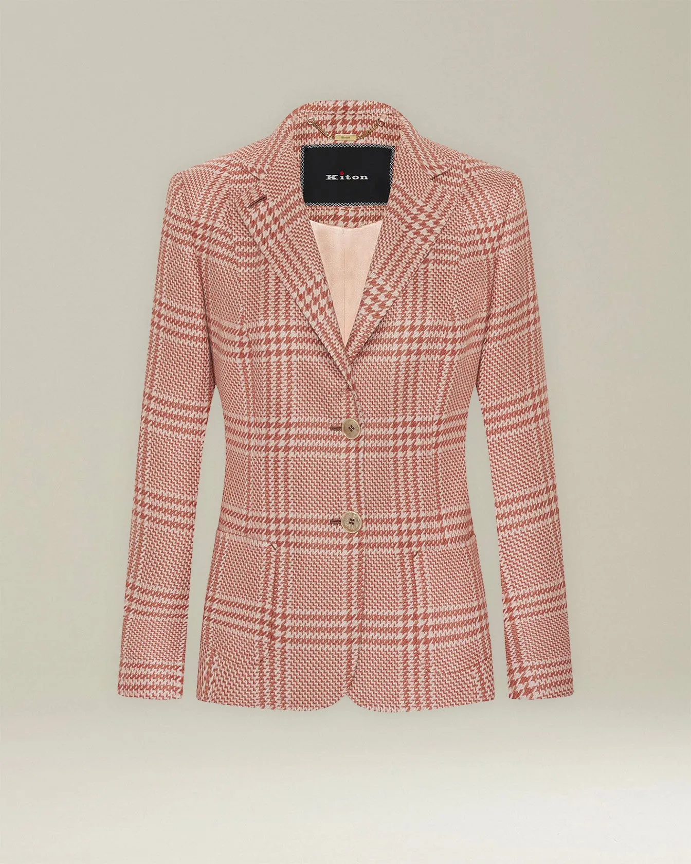 GLEN PLAID CASHMERE AND SILK BLAZER sold by Kiton