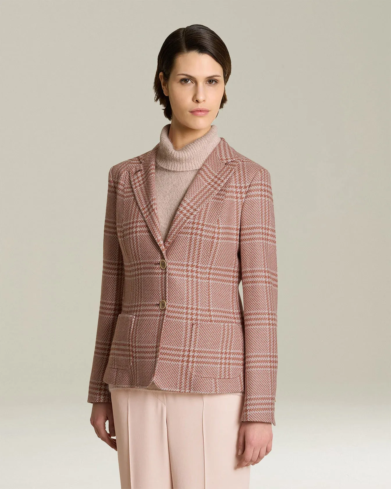 GLEN PLAID CASHMERE AND SILK BLAZER sold by Kiton product image thumbnail 2
