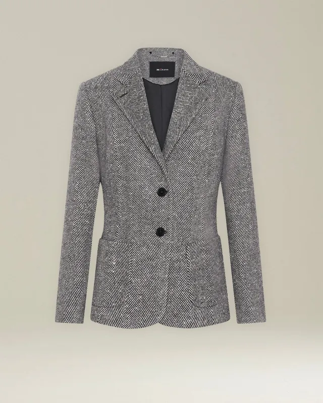 HERRINGBONE CASHMERE BLAZER sold by Kiton