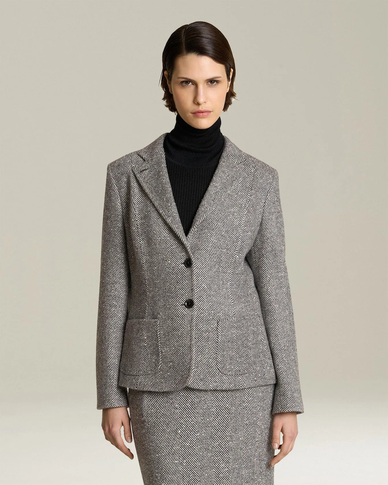 HERRINGBONE CASHMERE BLAZER sold by Kiton product image thumbnail 2