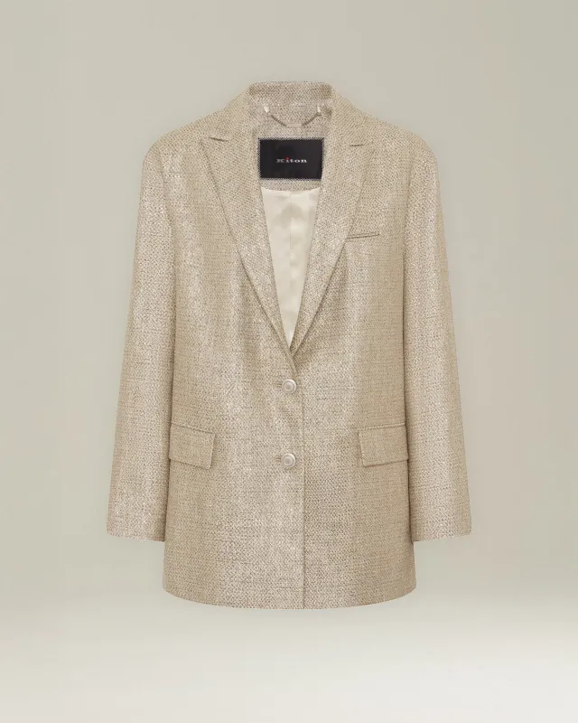 OVERSIZED LAMÉ EFFECT VISCOSE JACKET sold by Kiton