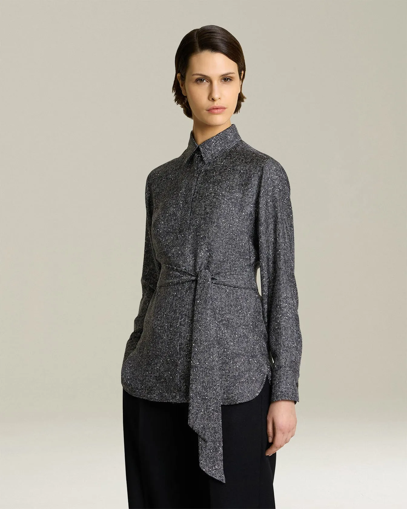 LAMÉ EFFECT SILK SHIRT sold by Kiton product image thumbnail 2