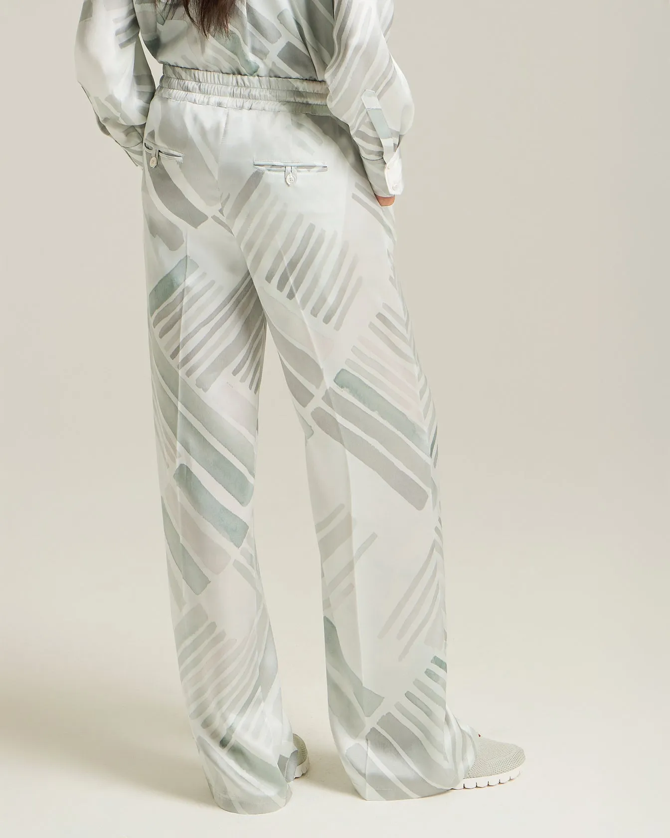 SILK TROUSERS WITH ETHNIC BRUSH PATTERN sold by Kiton product image thumbnail 3