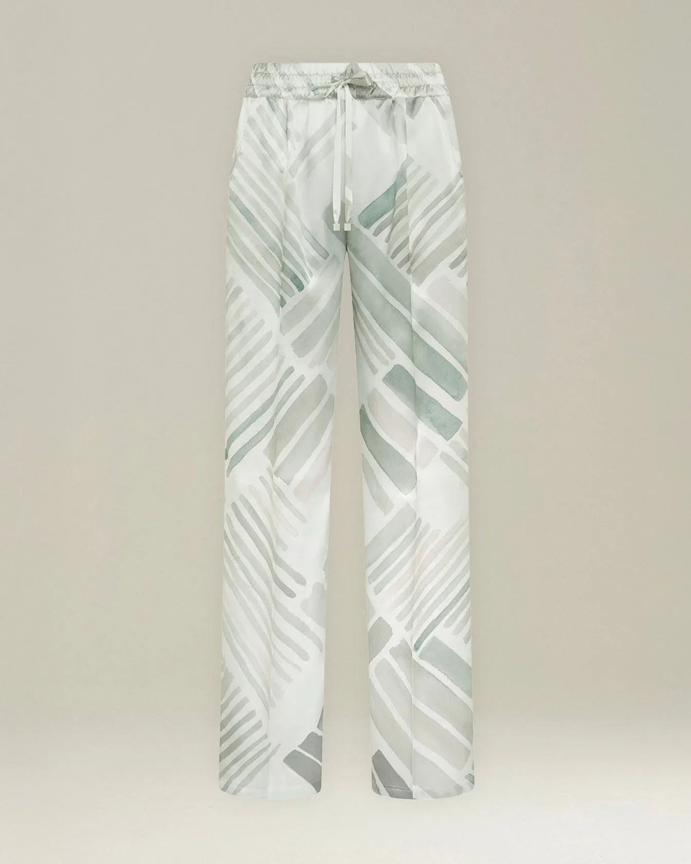 SILK TROUSERS WITH ETHNIC BRUSH PATTERN sold by Kiton