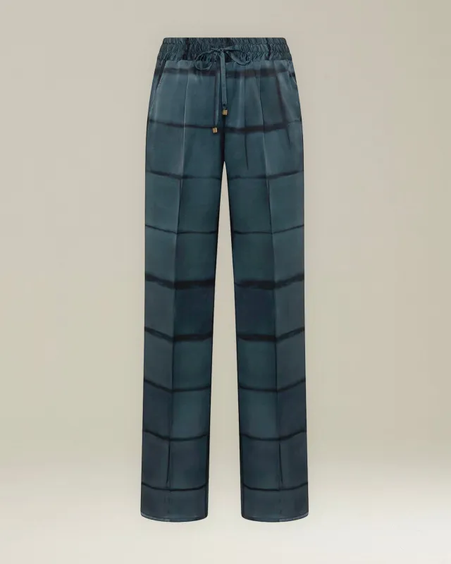 PRINTED SILK DRAWSTRING TROUSERS sold by Kiton