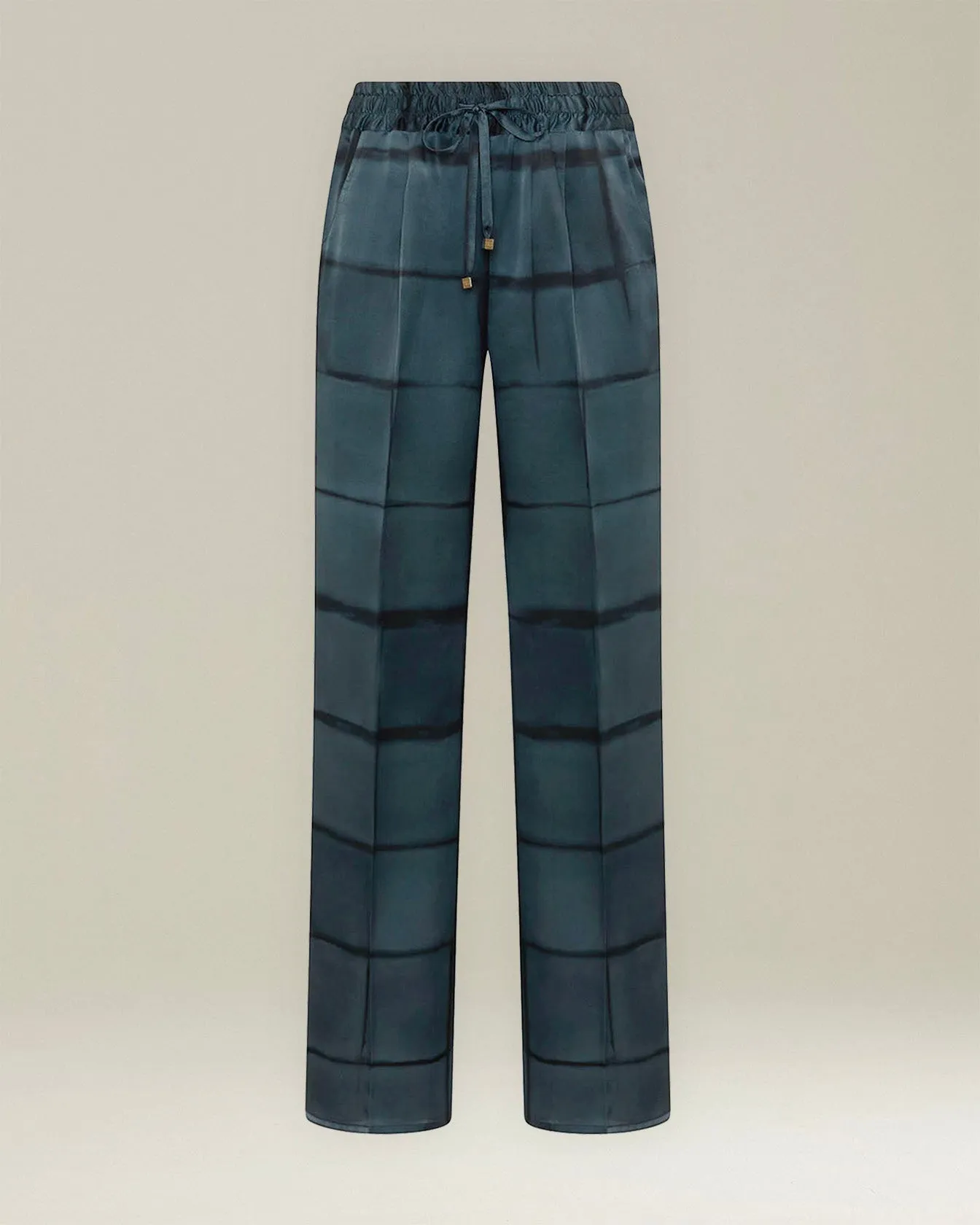 PRINTED SILK DRAWSTRING TROUSERS sold by Kiton