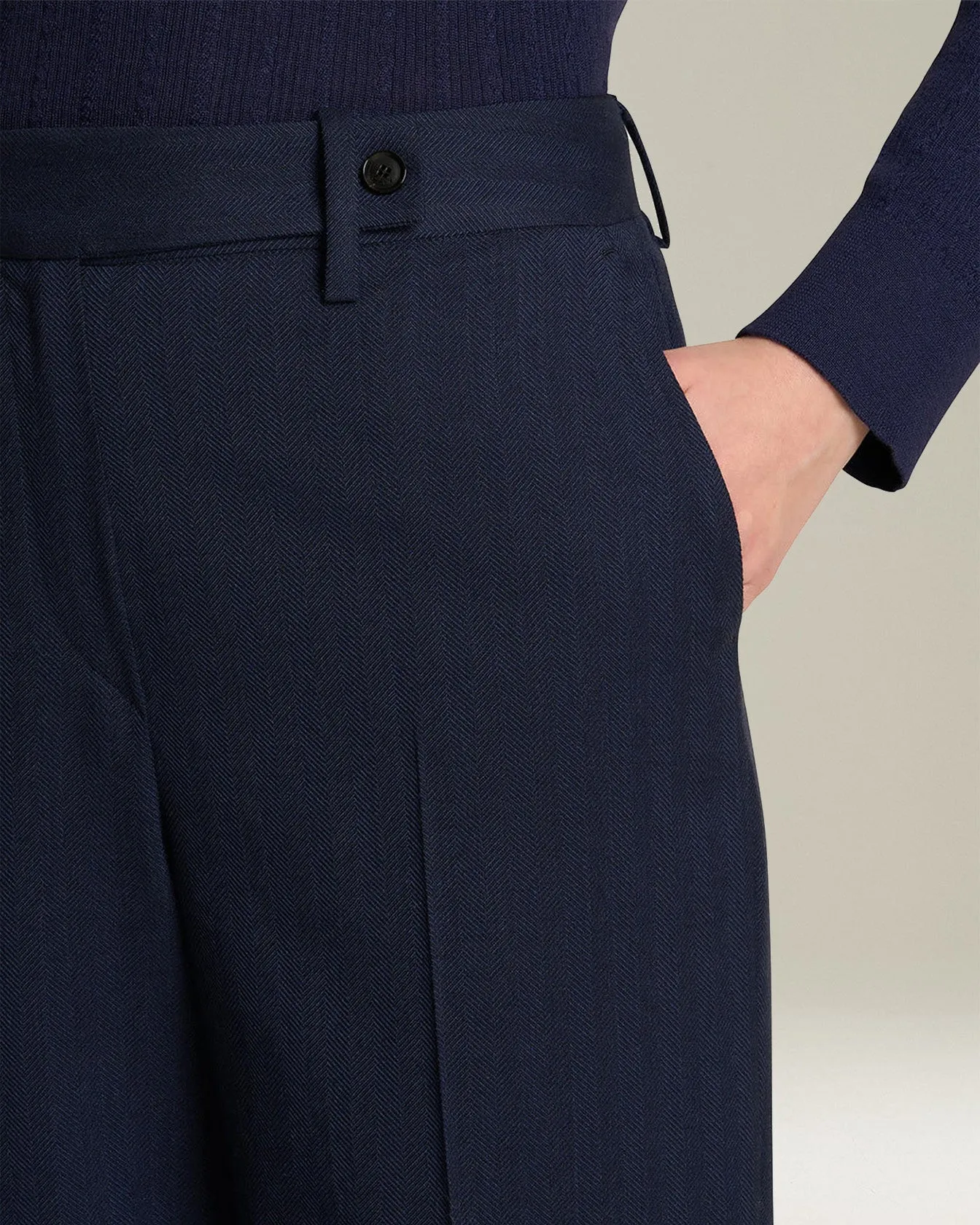 HERRINGBONE WOOL TROUSERS sold by Kiton product image thumbnail 4