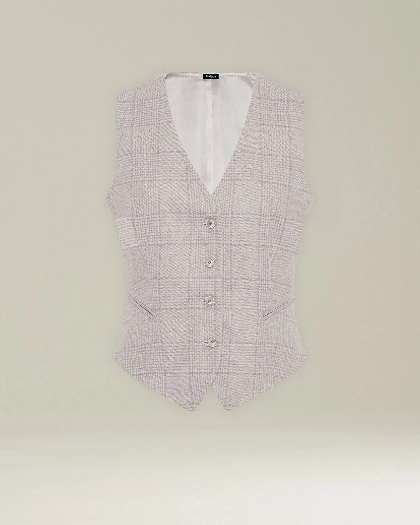 GLEN PLAID CASHMERE BLEND WAISTCOAT sold by Kiton