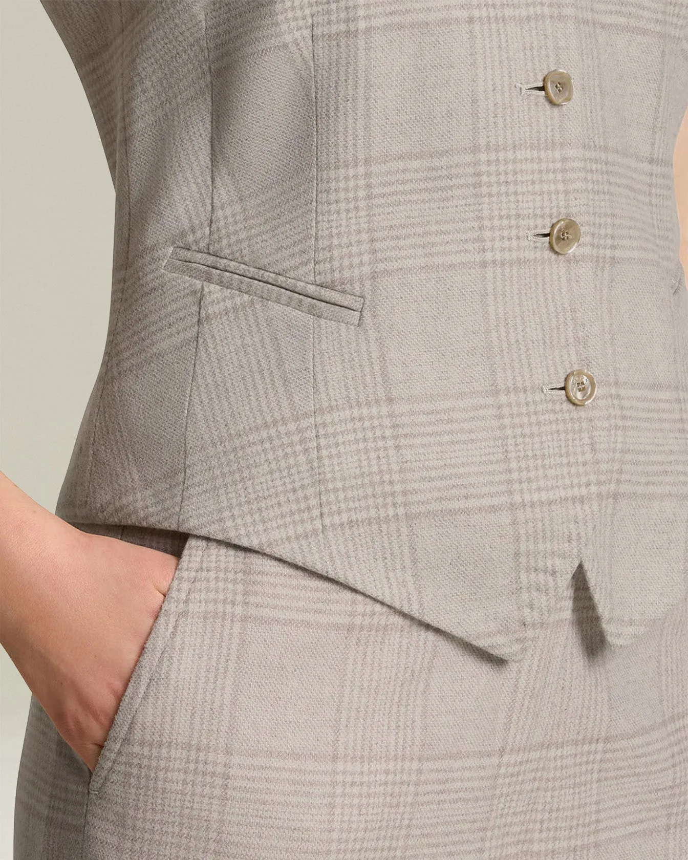 GLEN PLAID CASHMERE BLEND WAISTCOAT sold by Kiton product image thumbnail 4