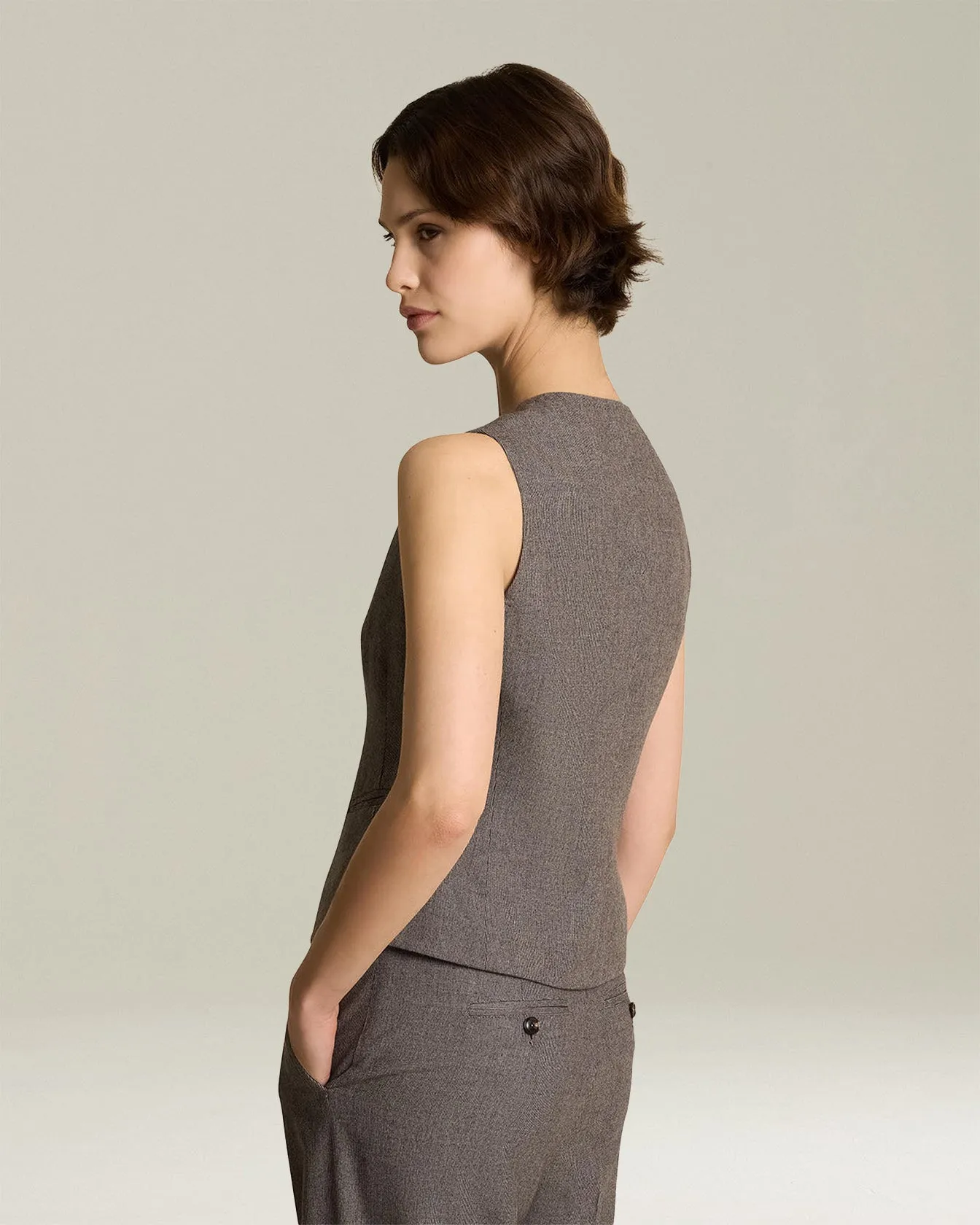 WOOL AND CASHMERE WAISTCOAT sold by Kiton product image thumbnail 4