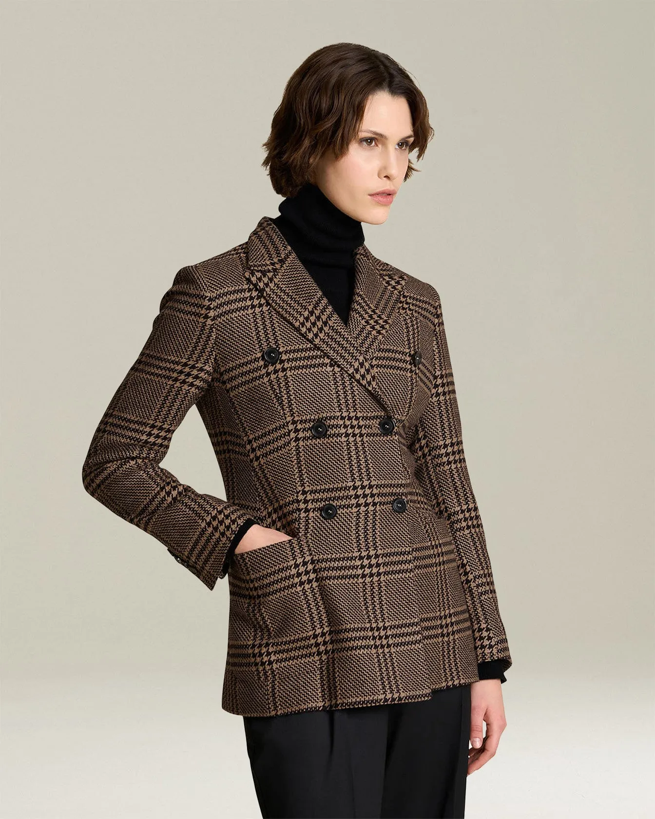 GLEN PLAID SILK AND CASHMERE BLAZER sold by Kiton product image thumbnail 2