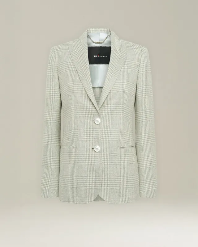 GLEN PLAID SILK BLEND BLAZER made by Kiton