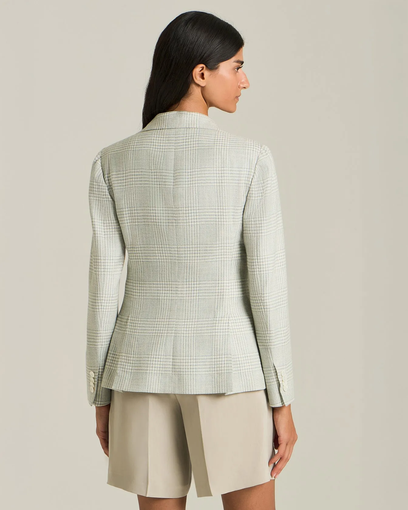 GLEN PLAID SILK BLEND BLAZER sold by Kiton product image thumbnail 3
