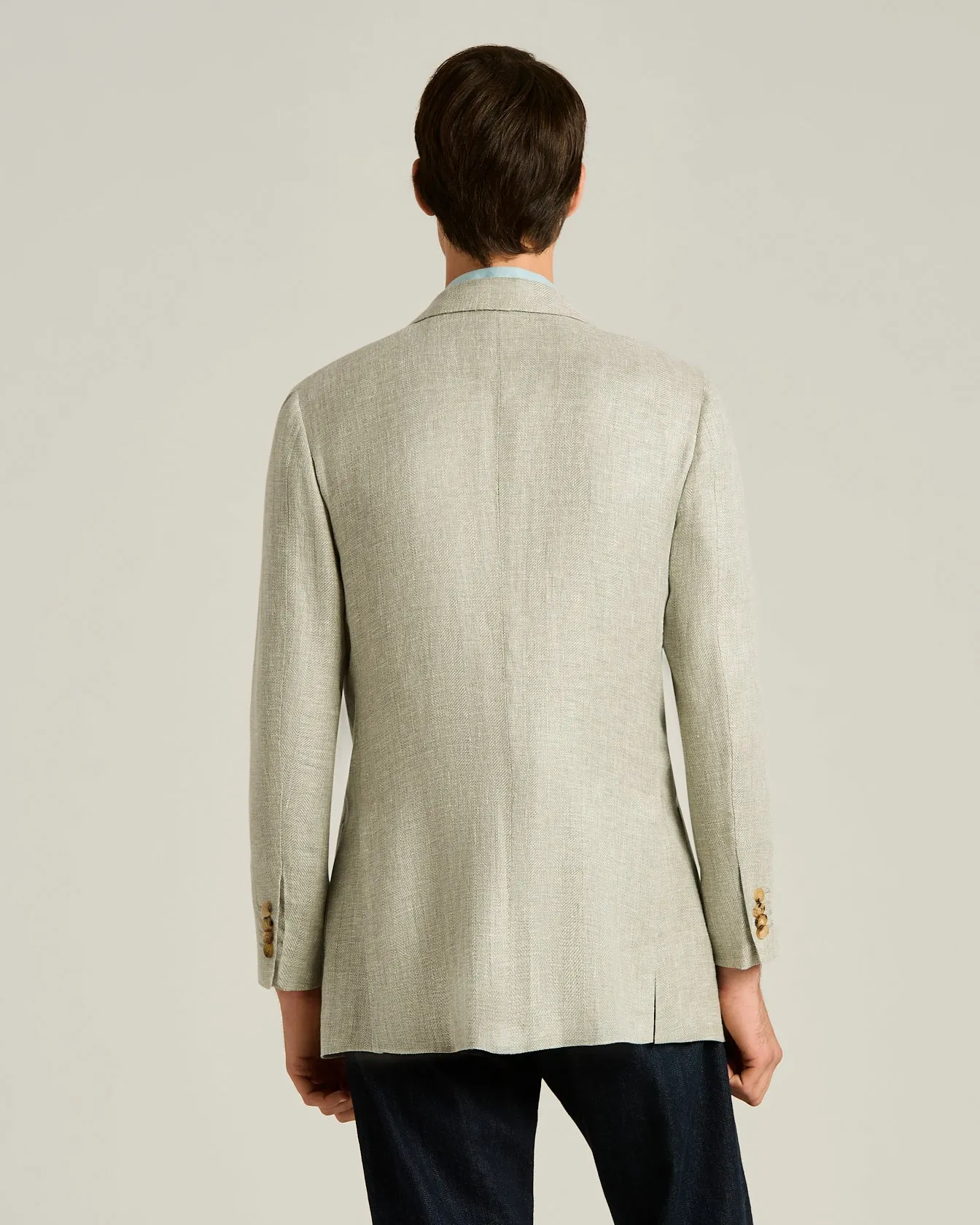 LINEN, CASHMERE AND SILK BLEND SINGLE-BREASTED JACKET sold by Kiton product image thumbnail 3