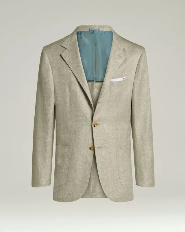 LINEN, CASHMERE AND SILK BLEND SINGLE-BREASTED JACKET sold by Kiton