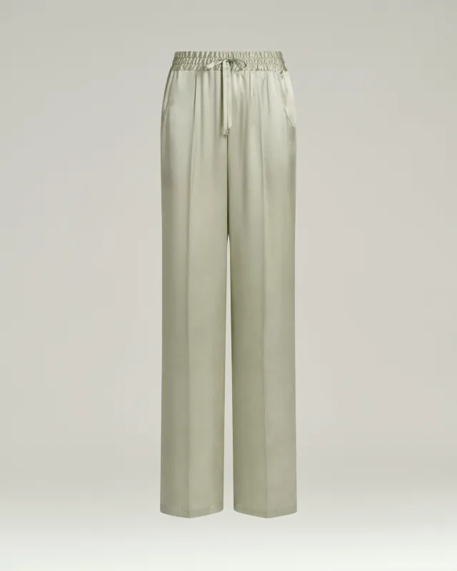 FLUID SATIN TROUSERS sold by Kiton