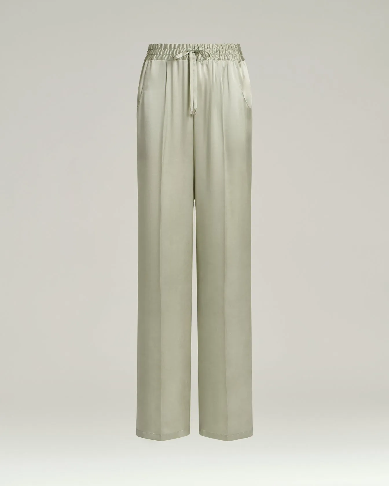 FLUID SATIN TROUSERS sold by Kiton