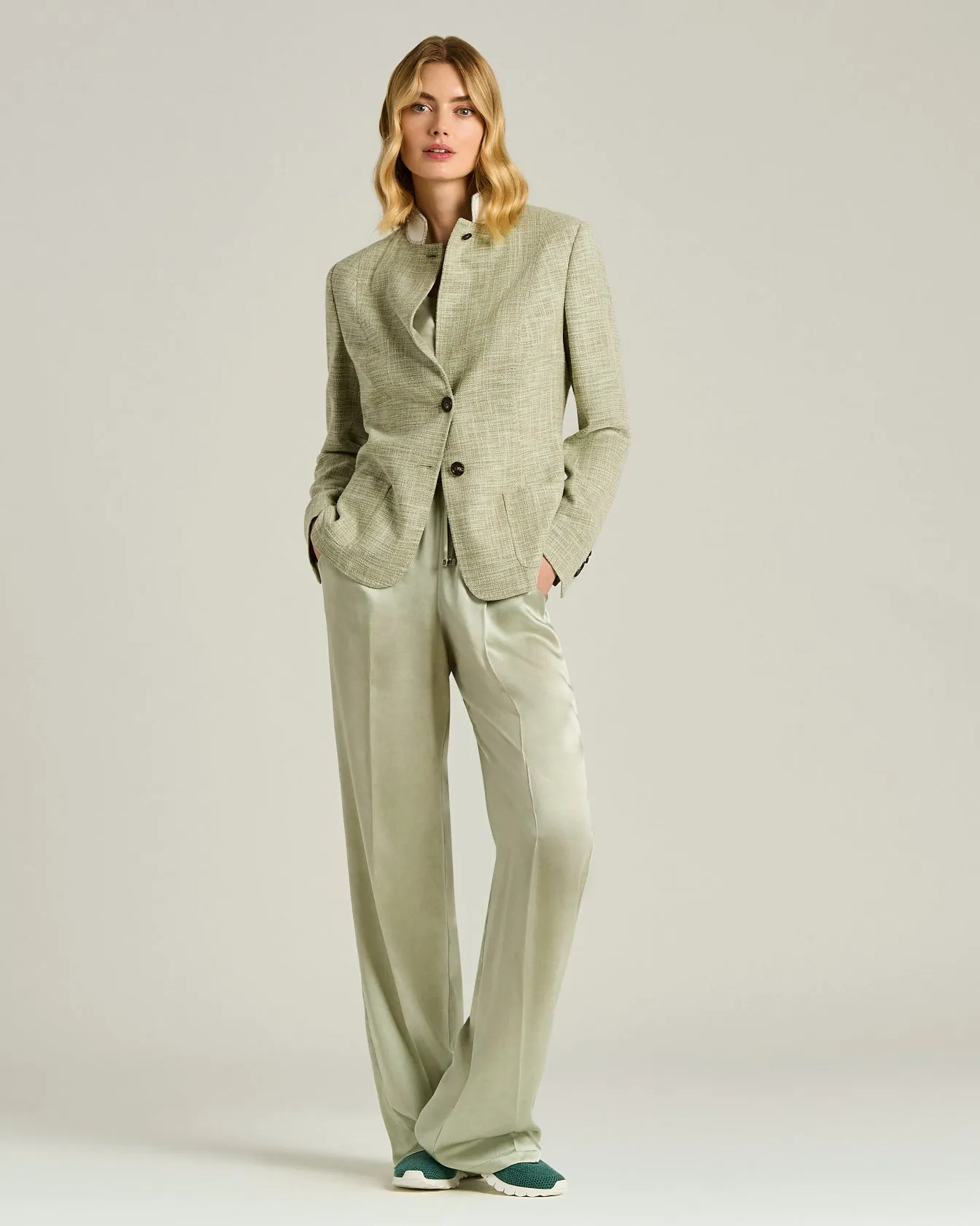 FLUID SATIN TROUSERS sold by Kiton product image thumbnail 5