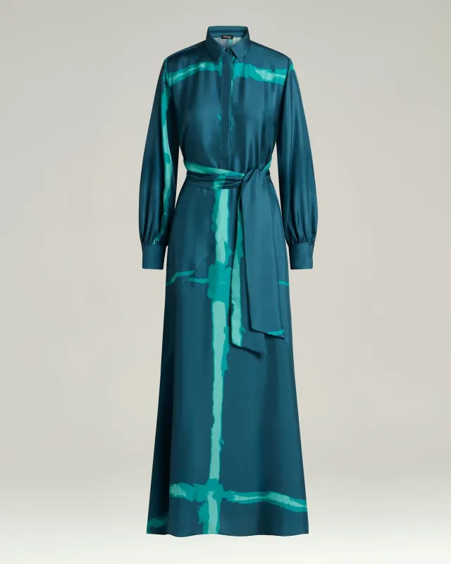 LONG PRINTED SILK DRESS sold by Kiton