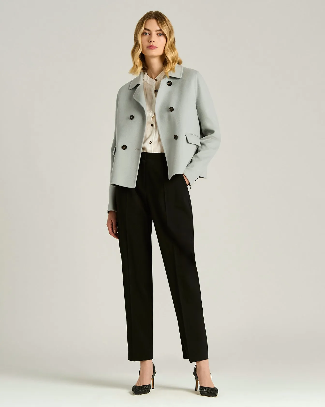 PURE CASHMERE DOUBLE-BREASTED GREY OVERCOAT sold by Kiton product image thumbnail 5