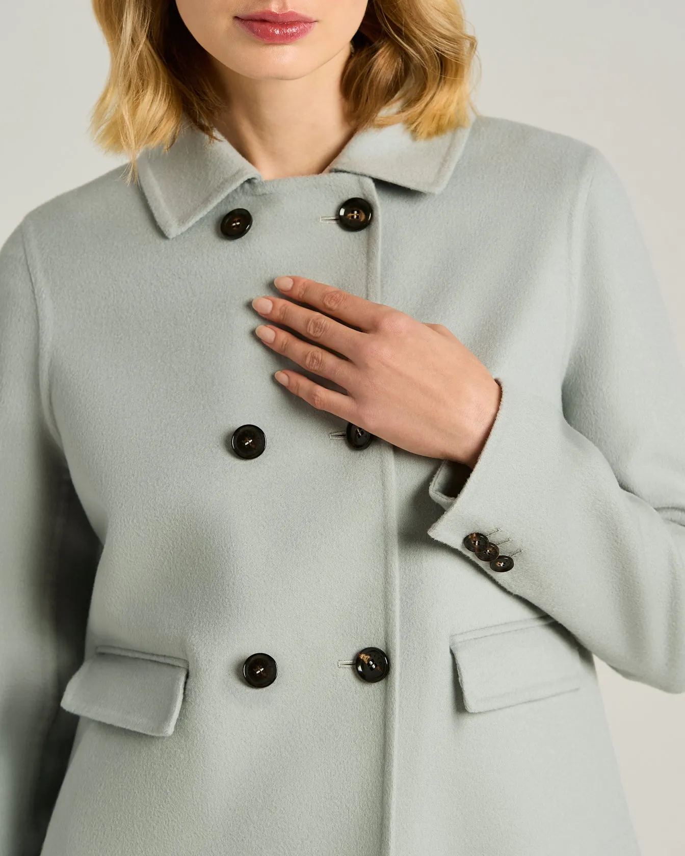 PURE CASHMERE DOUBLE-BREASTED GREY OVERCOAT sold by Kiton product image thumbnail 4