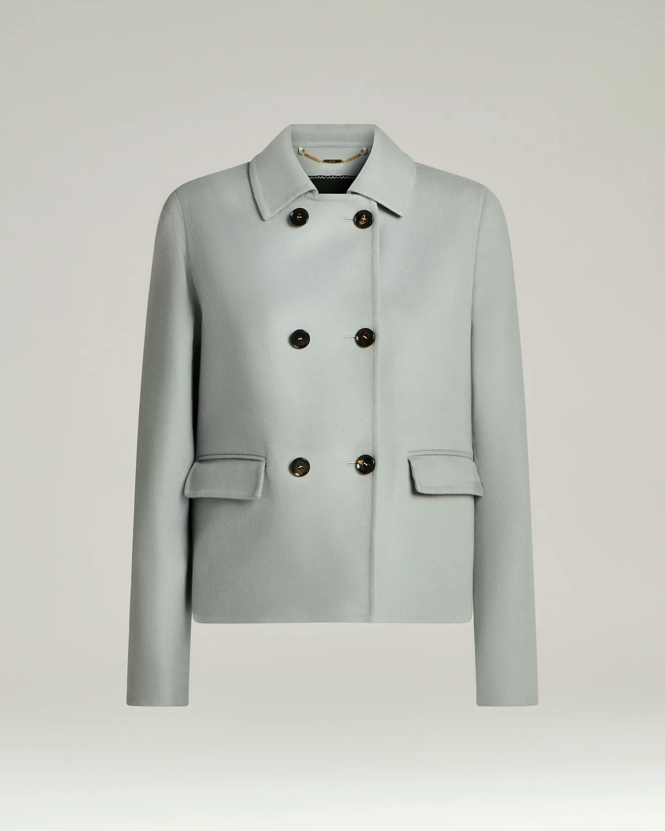 PURE CASHMERE DOUBLE-BREASTED GREY OVERCOAT sold by Kiton