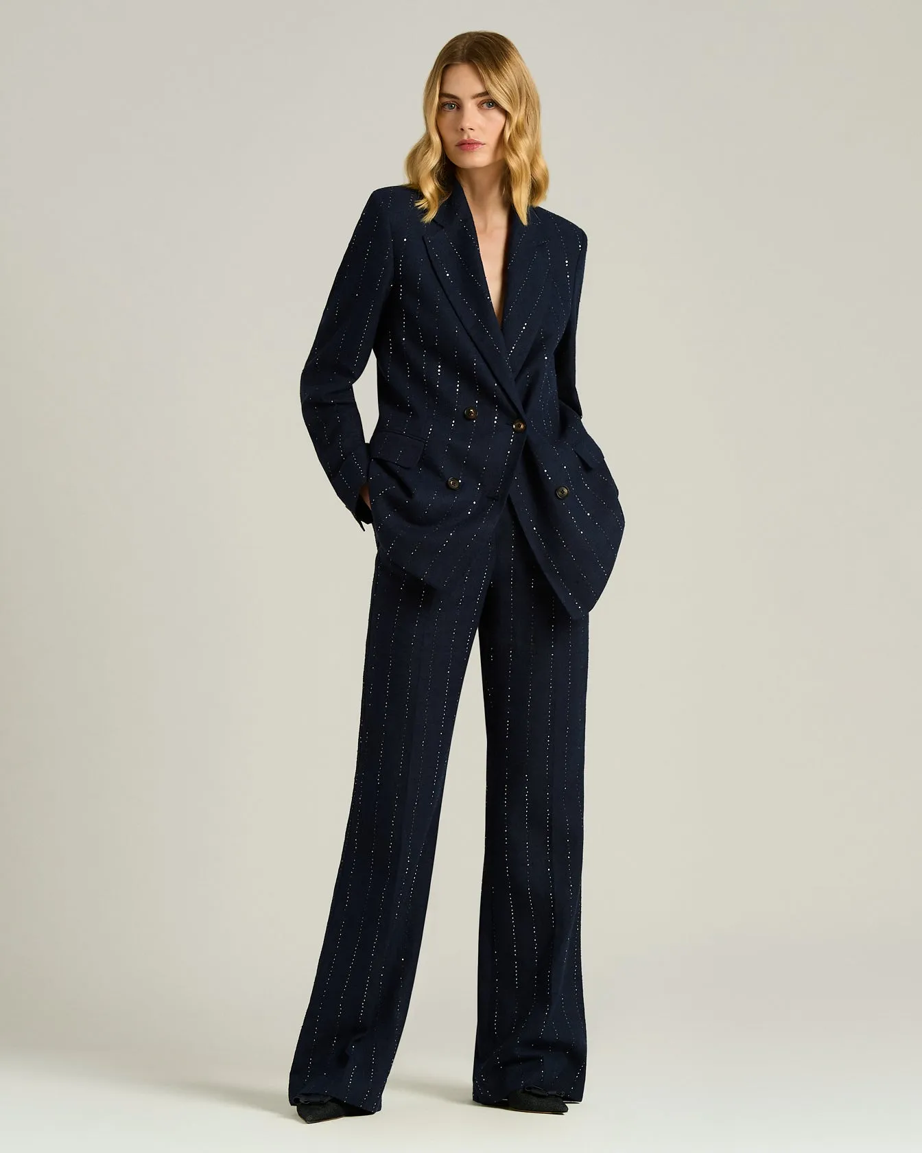 BLUE TAILORED LINEN WOOL, AND SILK TROUSERS sold by Kiton product image thumbnail 5