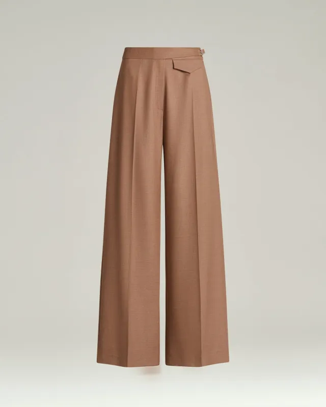 TAILORED WOOL AND SILK TROUSERS IN ANTIQUE PINK sold by Kiton