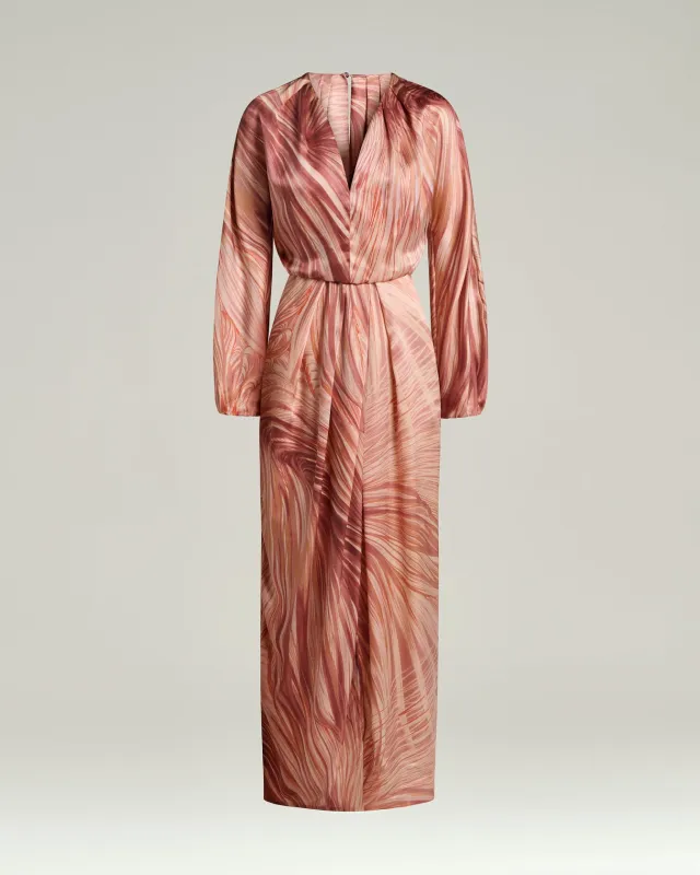 PINK SILK SATIN DRESS WITH BACK OPENING made by Kiton