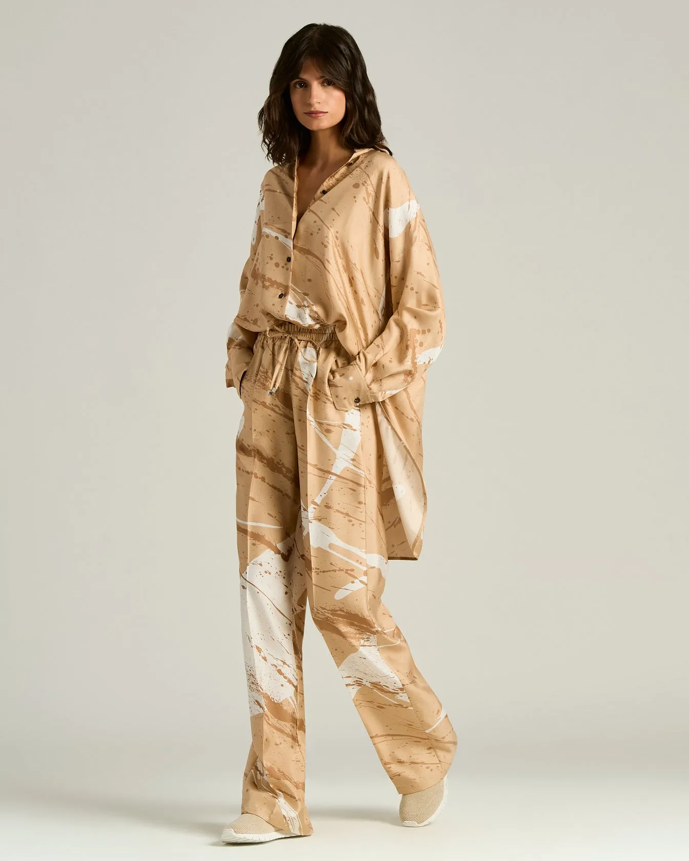 SILK SATIN SHIRT WITH ABSTRACT PATTERN sold by Kiton product image thumbnail 5