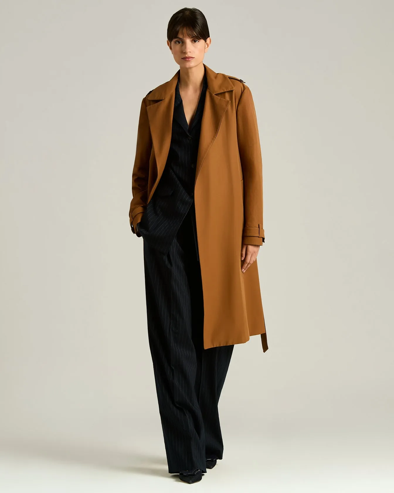 TAILORED COTTON AND LEATHER TRENCH COAT sold by Kiton product image thumbnail 5