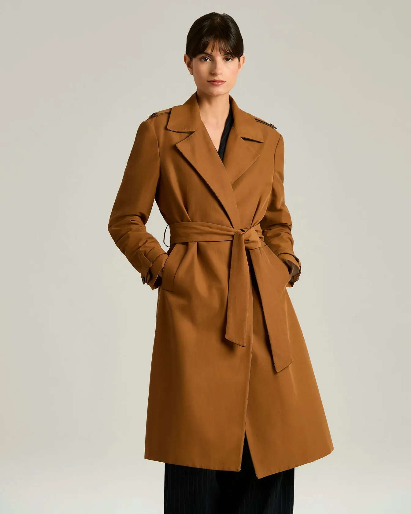TAILORED COTTON AND LEATHER TRENCH COAT sold by Kiton product image thumbnail 2