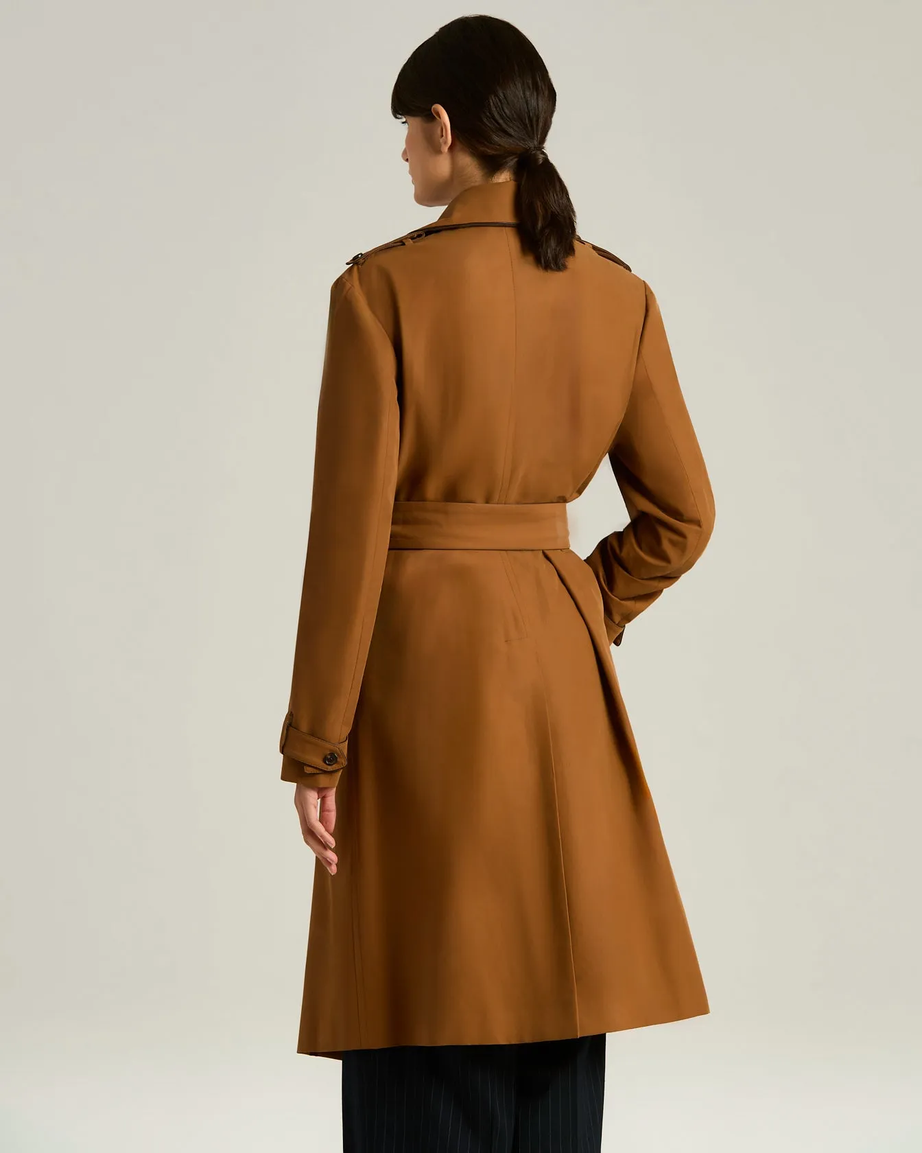 TAILORED COTTON AND LEATHER TRENCH COAT sold by Kiton product image thumbnail 3