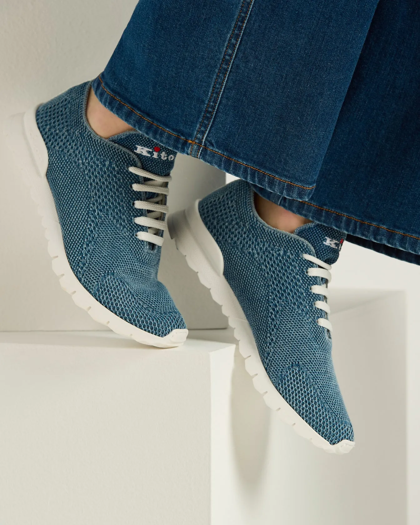 FITS SNEAKERS IN JEANS BLUE COTTON sold by Kiton product image thumbnail 4
