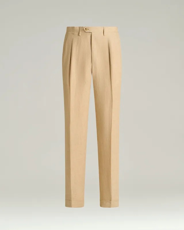 LINEN TROUSERS WITH DARTS sold by Kiton