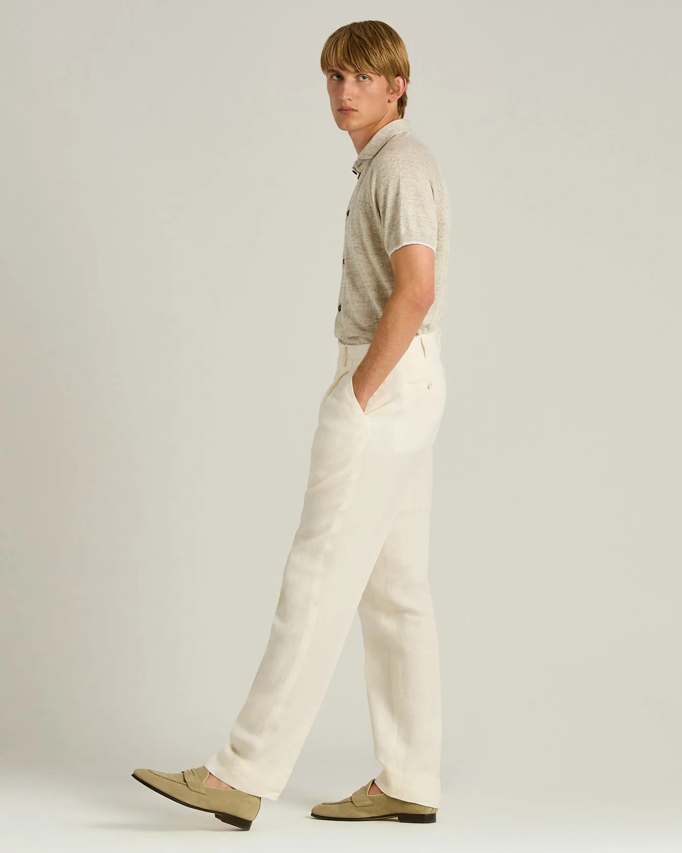 SUEDE LOAFERS LIGHT BEIGE CALFSKIN sold by Kiton product image thumbnail 5