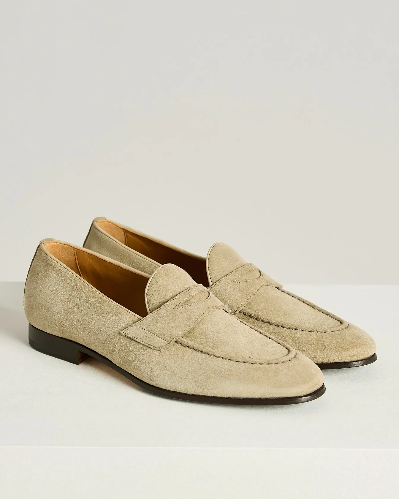 SUEDE LOAFERS LIGHT BEIGE CALFSKIN sold by Kiton product image thumbnail 2