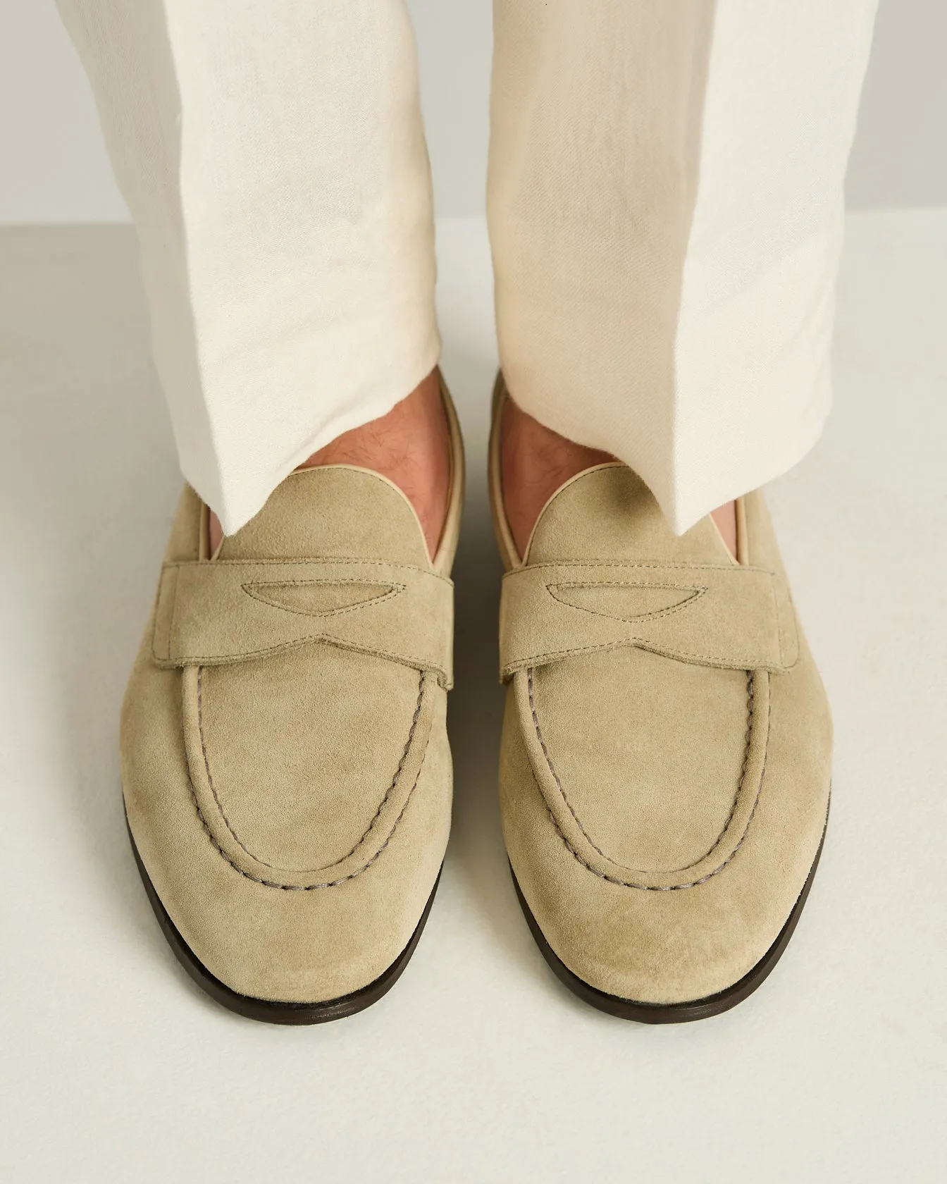 SUEDE LOAFERS LIGHT BEIGE CALFSKIN sold by Kiton product image thumbnail 4