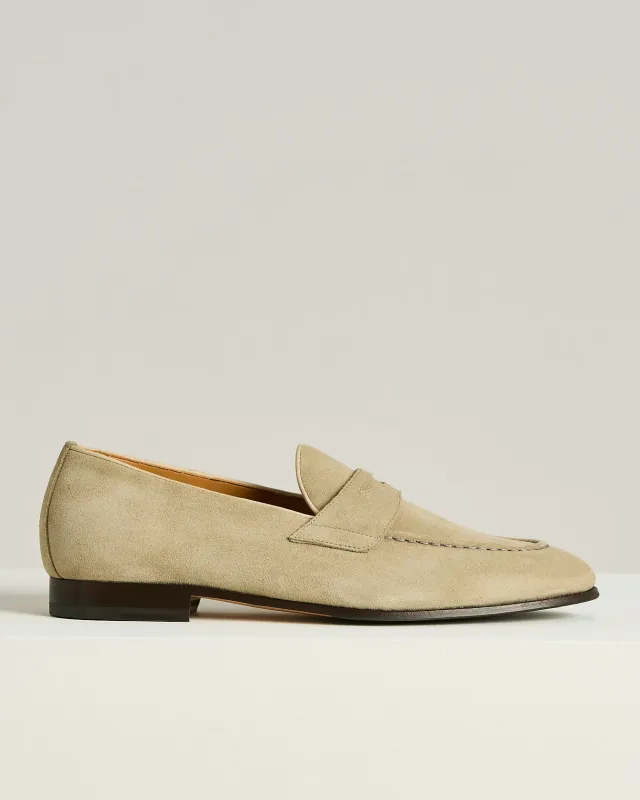 SUEDE LOAFERS LIGHT BEIGE CALFSKIN made by Kiton