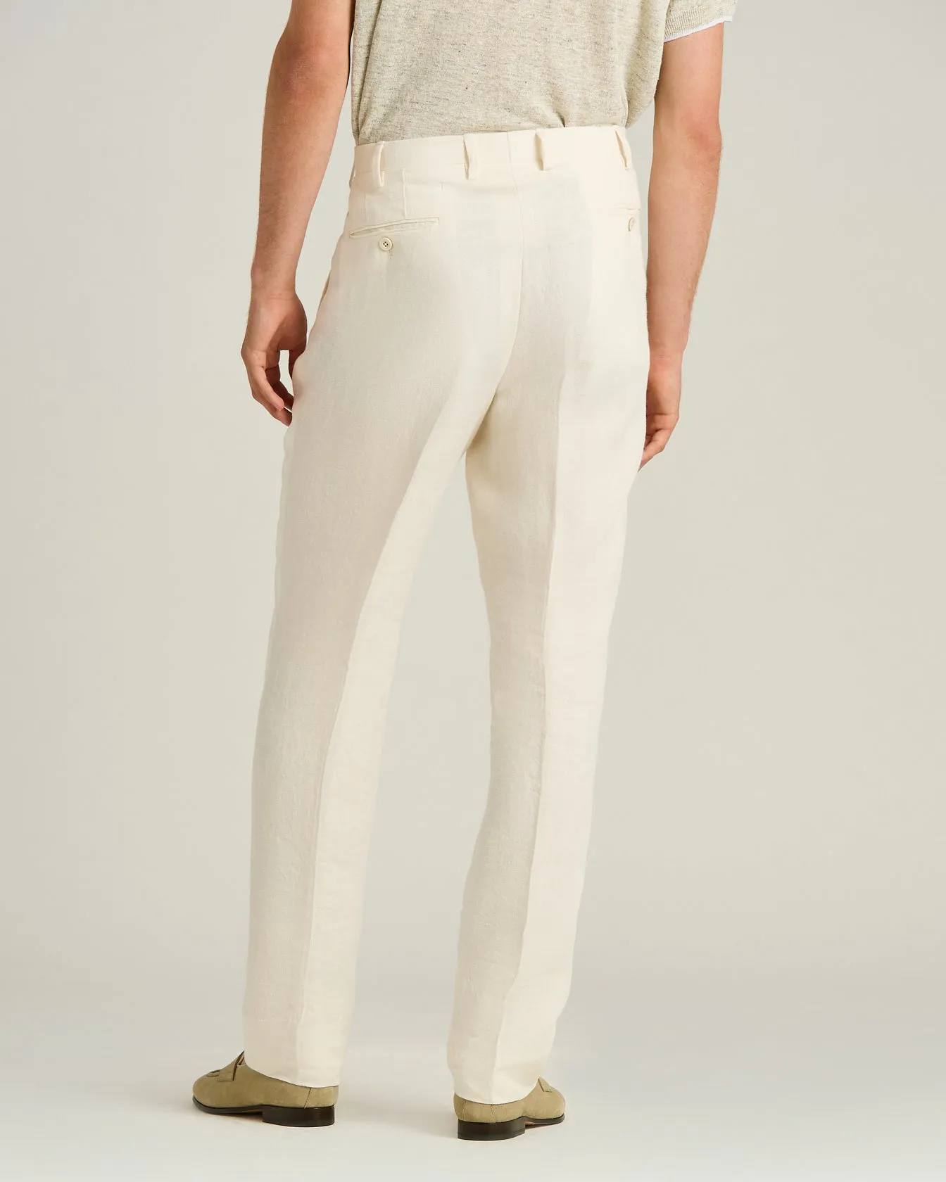 PURE LINEN TROUSERS IN WHITE sold by Kiton product image thumbnail 3