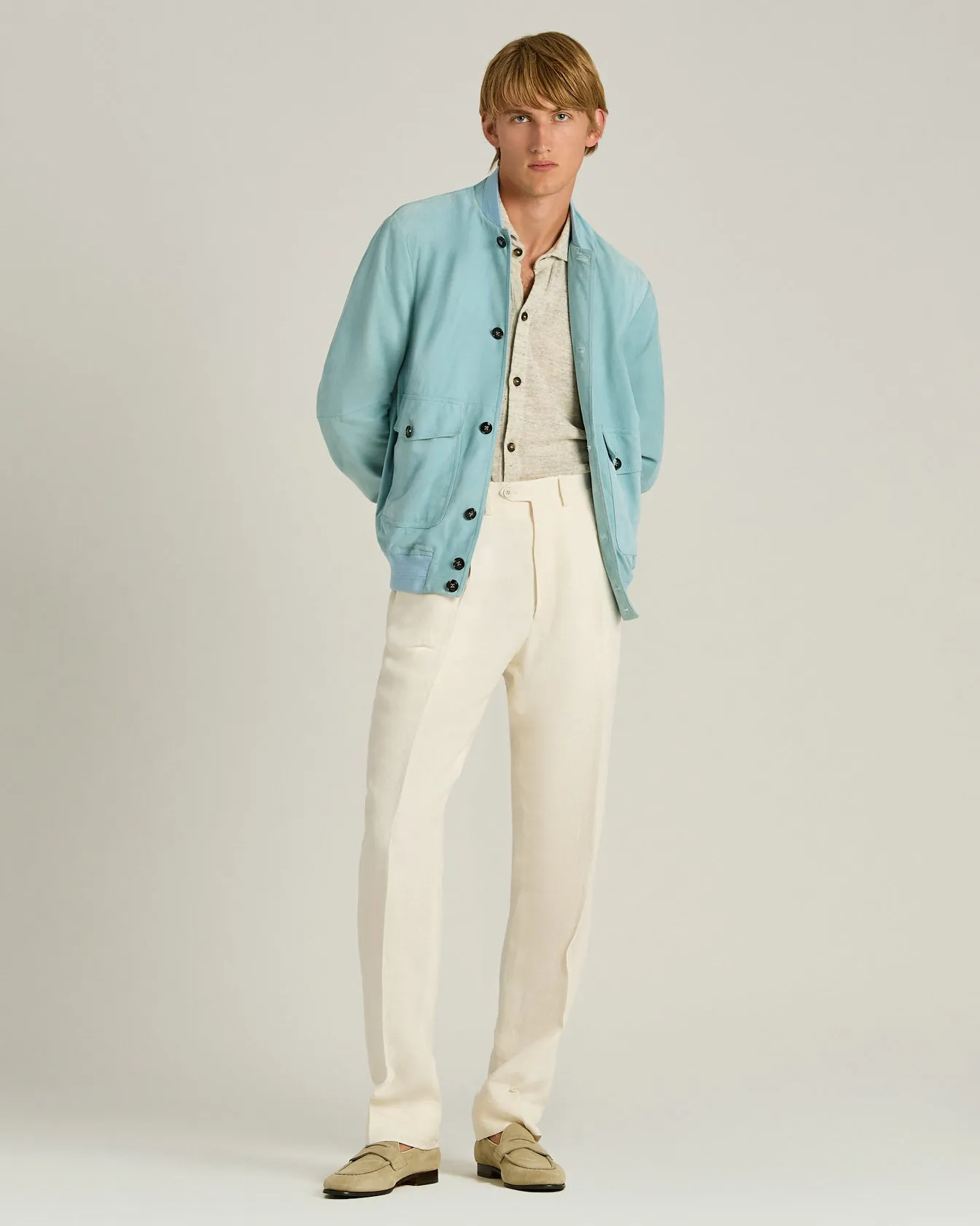 PURE LINEN TROUSERS IN WHITE sold by Kiton product image thumbnail 5