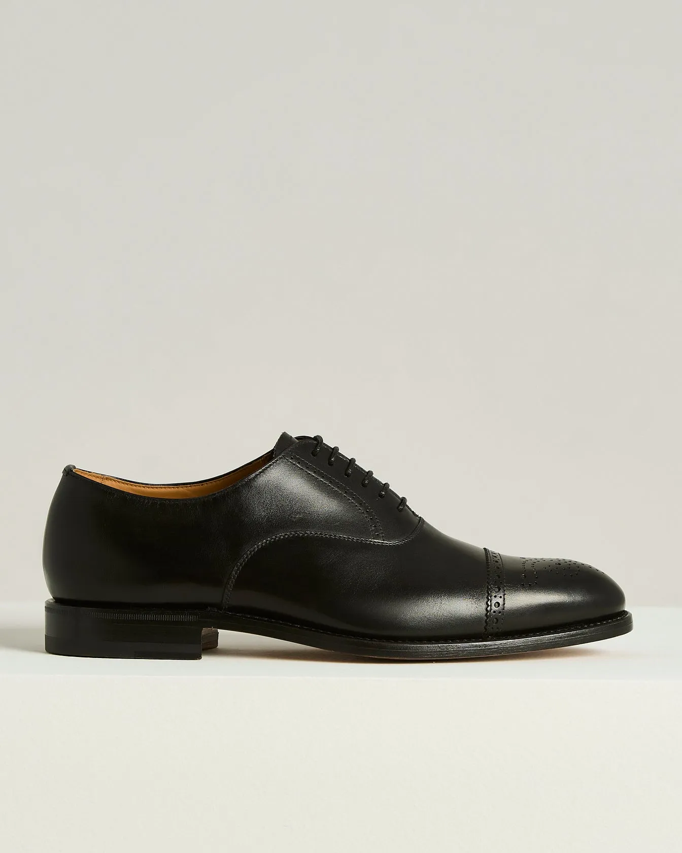 LEATHER LACE-UP SHOE BLACK CALFSKIN sold by Kiton