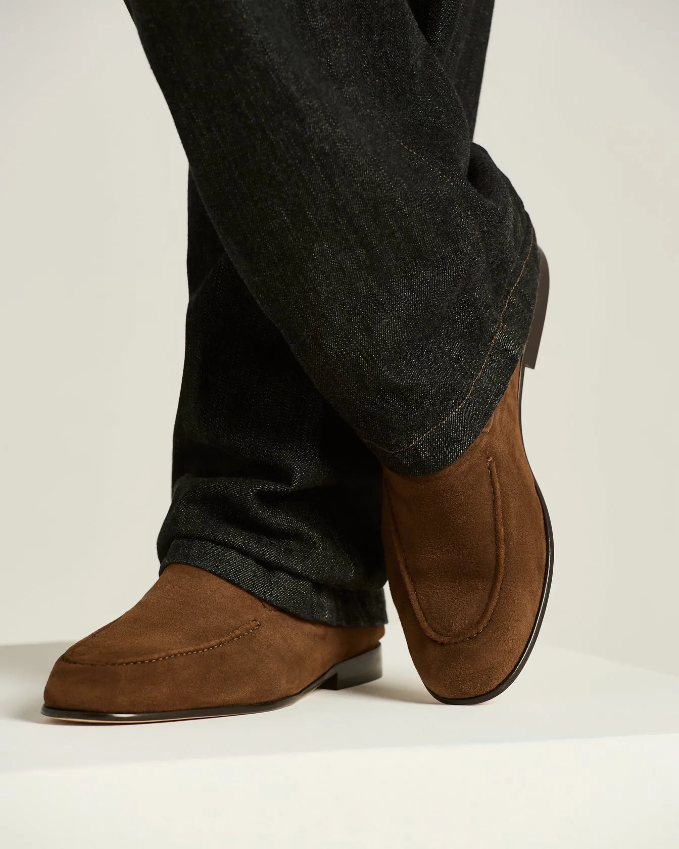 SUEDE LOAFERS IN BROWN GOATSKIN sold by Kiton product image thumbnail 3
