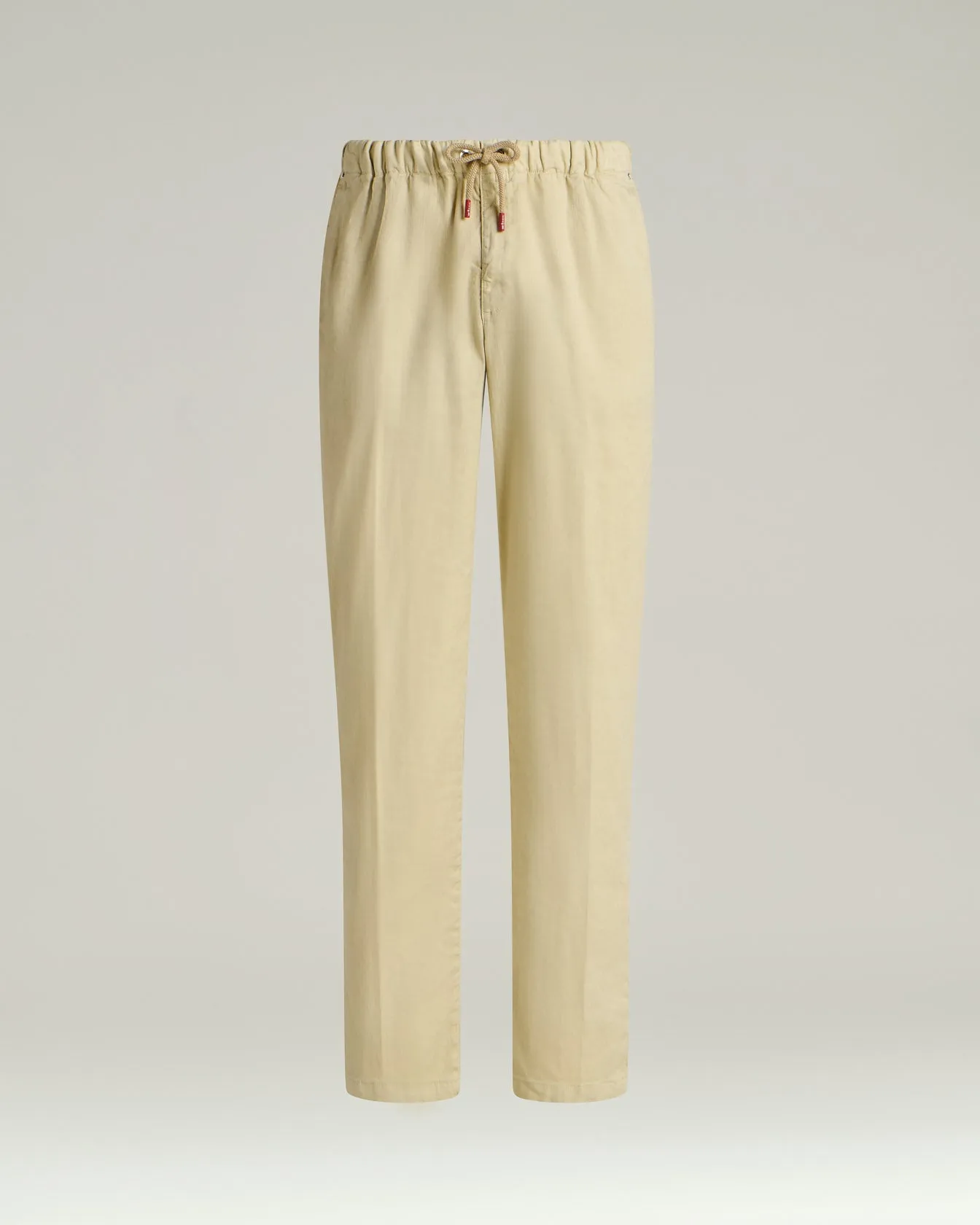 LINEN AND COTTON BLEND TROUSERS IN BEIGE sold by Kiton