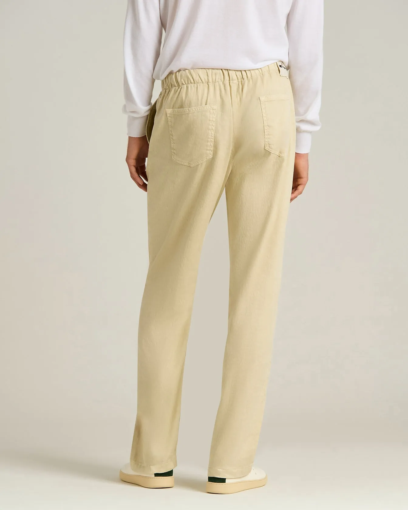 LINEN AND COTTON BLEND TROUSERS IN BEIGE sold by Kiton product image thumbnail 3