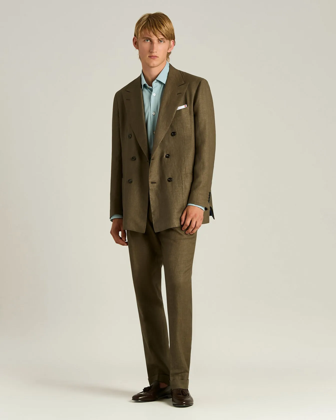 COTTON JERSEY SHIRT IN AZURE sold by Kiton product image thumbnail 5