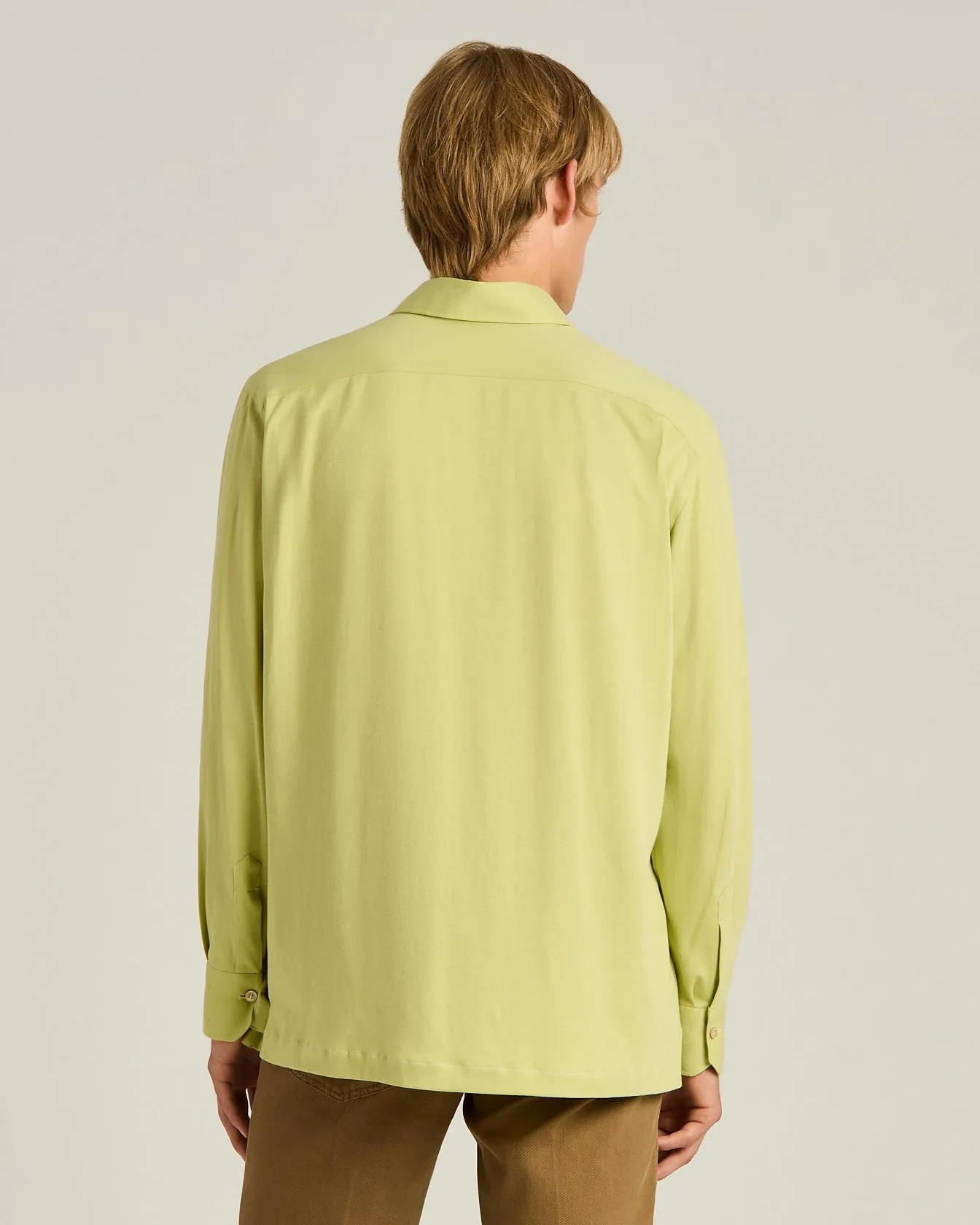 COTTON JERSEY LONG-SLEEVED POLO SHIRT IN GREEN sold by Kiton product image thumbnail 3